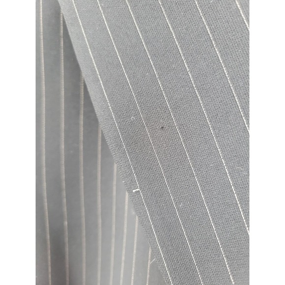 Tahari Pinstripe Double Breasted Black Blazer Jacket 10 Charcoal - Picture 7 of 13